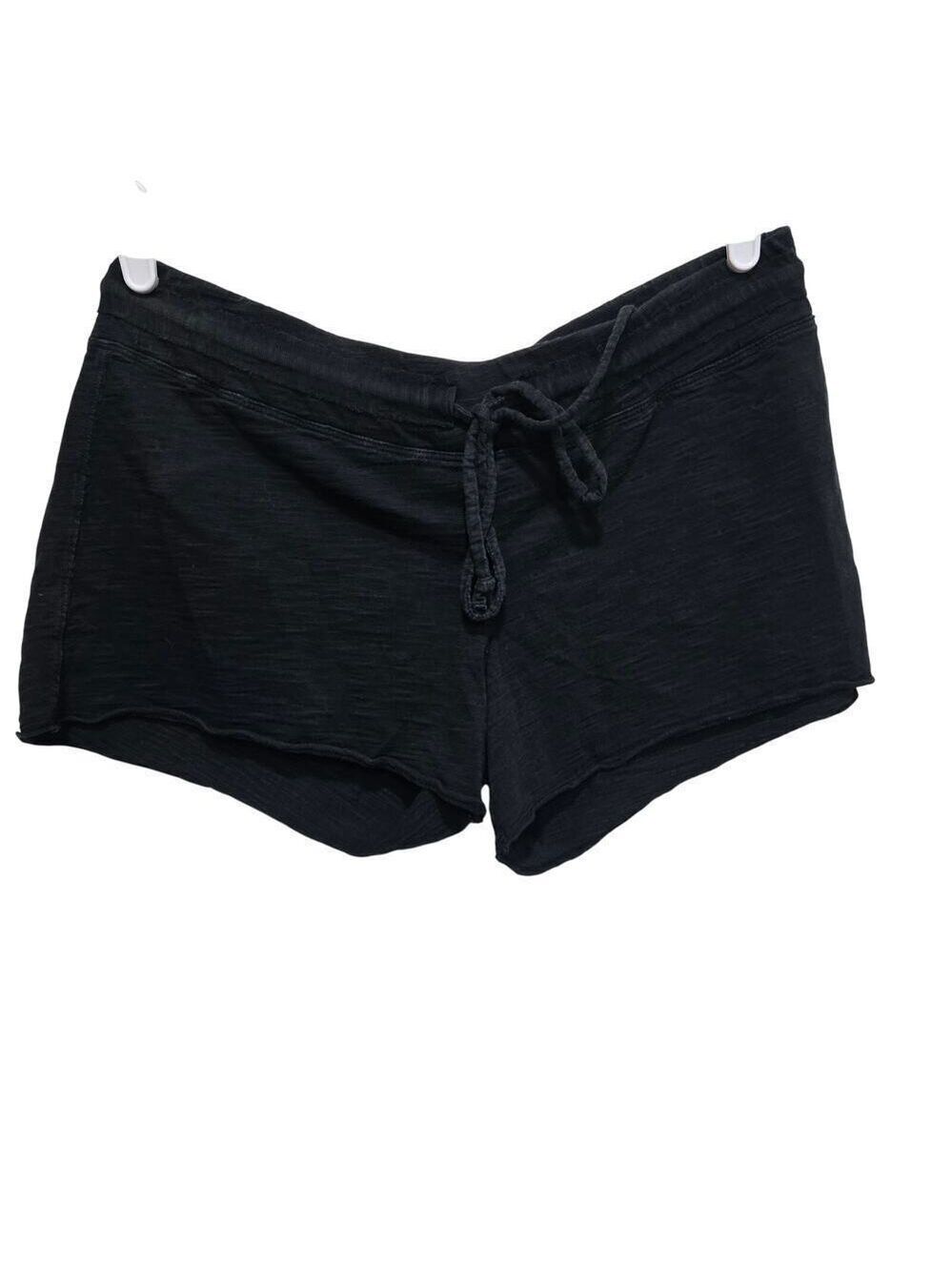 Michael Stars Black Lounge Shorts Drawstring Cotton Size 2